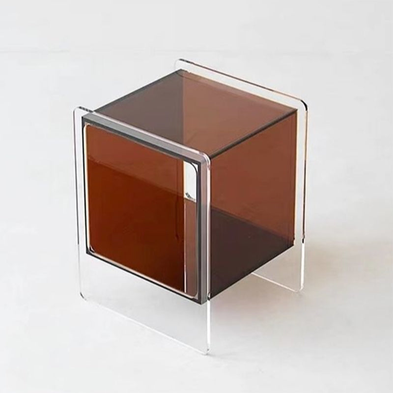 Rectangular Acrylic End Table Set with Storage Modern Simple 21.65" Tall Side Table