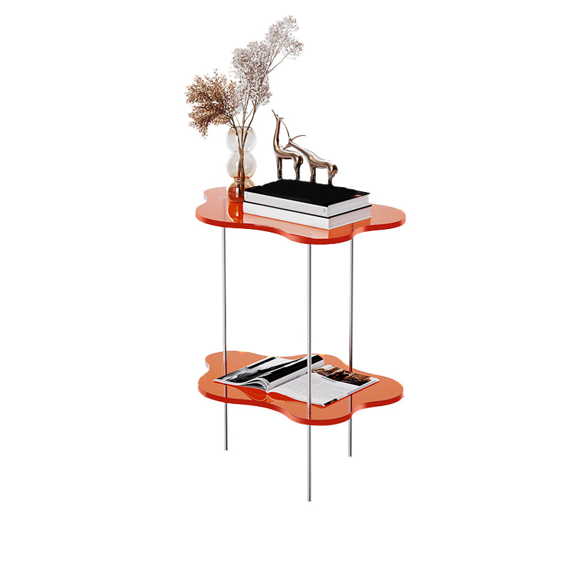 Acrylic Cloud Shaped End Table Set 18.5" Tall 2-Tier Sofa Side Accent Table