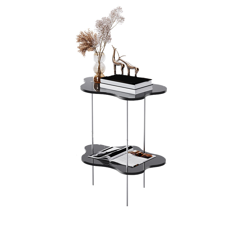 Acrylic Cloud Shaped End Table Set 18.5" Tall 2-Tier Sofa Side Accent Table