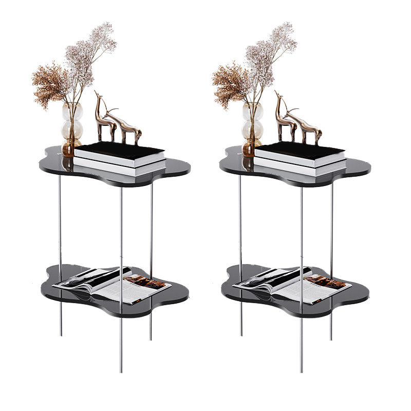 Acrylic Cloud Shaped End Table Set 18.5" Tall 2-Tier Sofa Side Accent Table