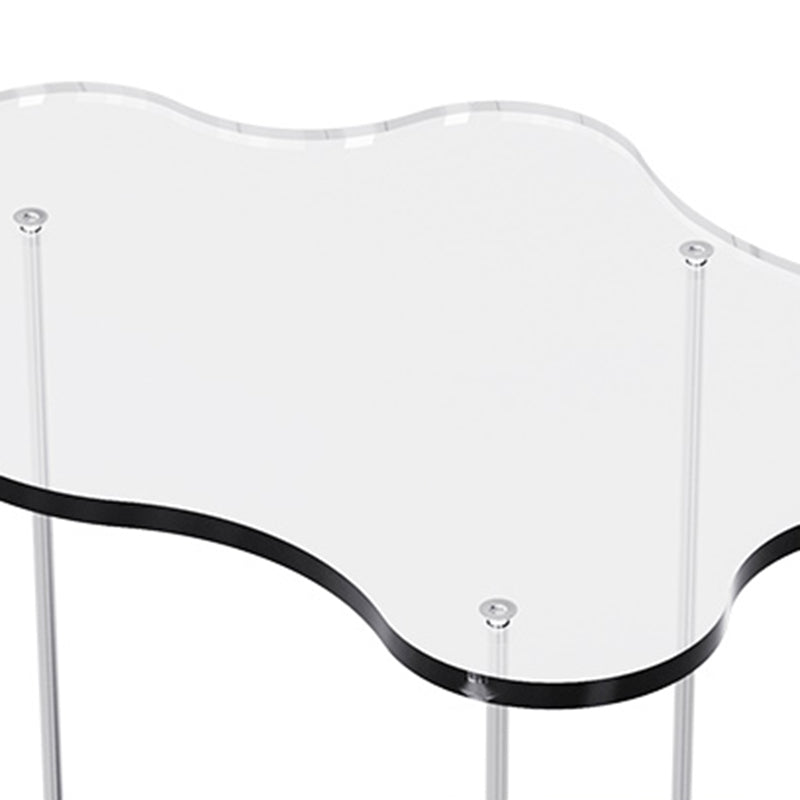 Acrylic Cloud Shaped End Table Set 18.5" Tall 2-Tier Sofa Side Accent Table