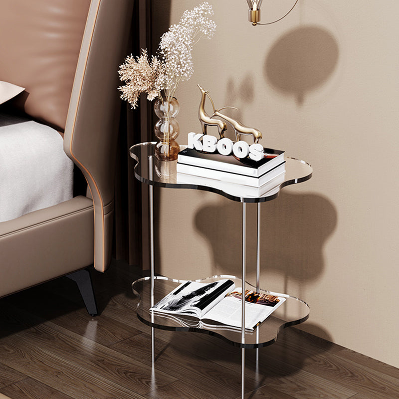 Acrylic Cloud Shaped End Table Set 18.5" Tall 2-Tier Sofa Side Accent Table
