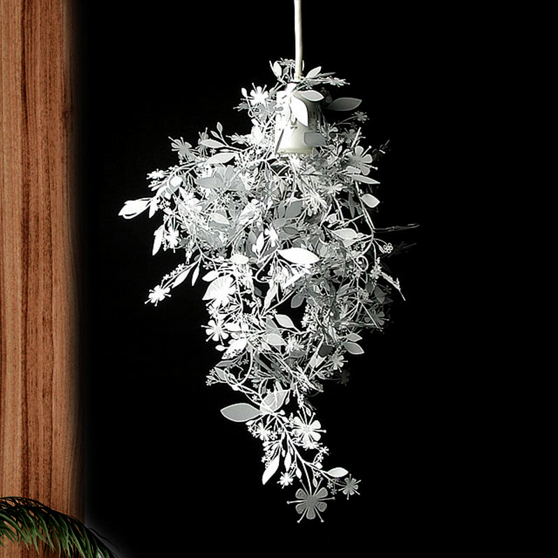 Garland Pendant Light Contemporary Metallic 1 Light Chrome Finish Ceiling Suspension Lamp