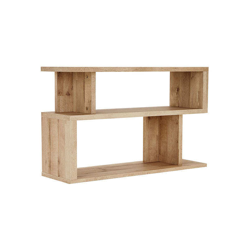 Pine Wood End Table Natural 2 Pieces Sofa Side Accent Table with Storage Shelves