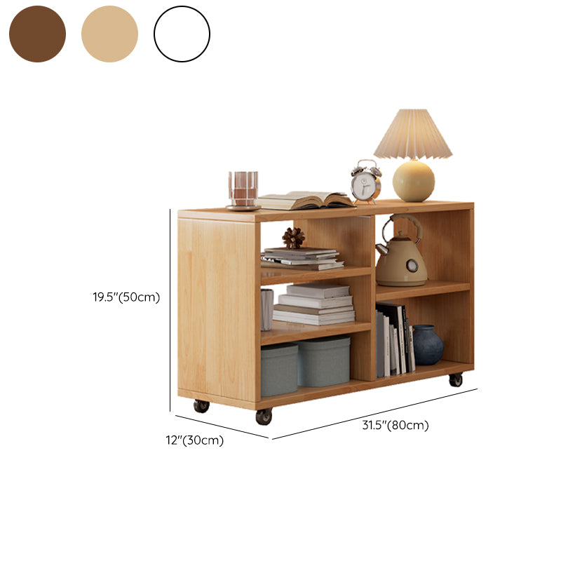 Living Room Side End Table Solid Wood with Storage Rectangular Corner Table