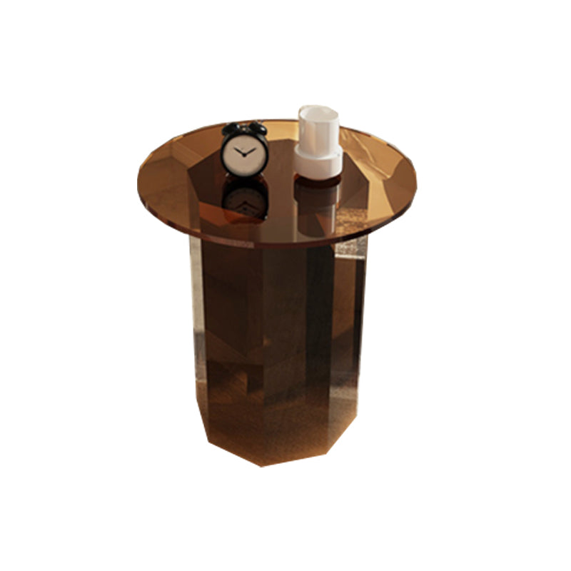 Glam Accent Side Table Living Room Plastic Pedestal Round Corner Table