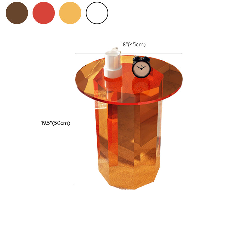 Glam Accent Side Table Living Room Plastic Pedestal Round Corner Table