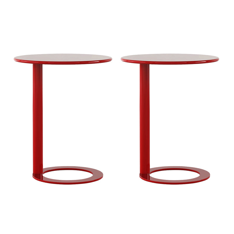 Rustic Accent Side Table Living Room Round Metal Sofa Side Accent Table