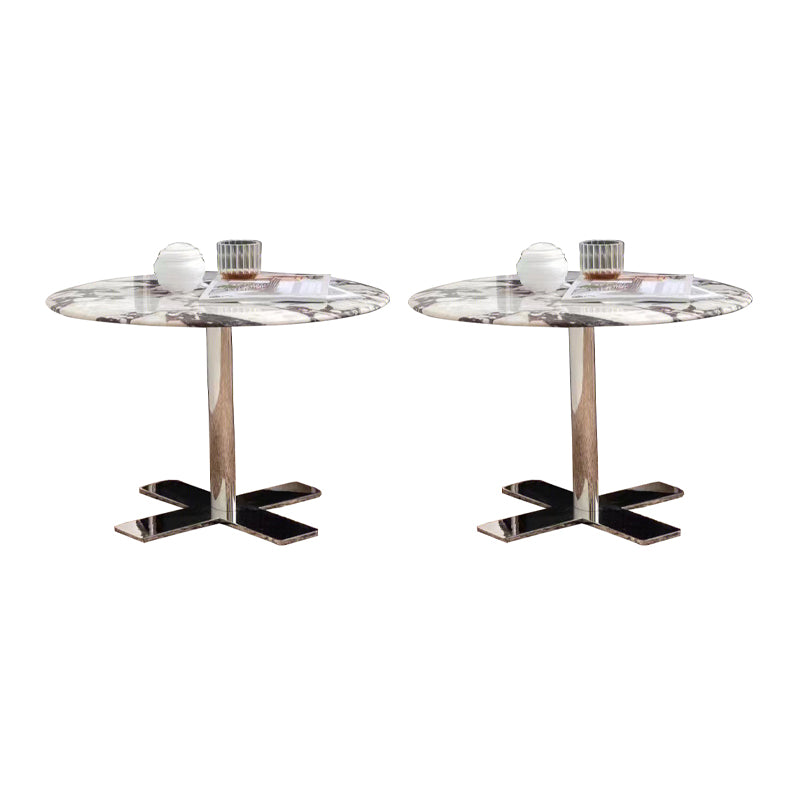 Rustic Sofa Side Accent Table Pedestal Metal Round Living Room Corner Table