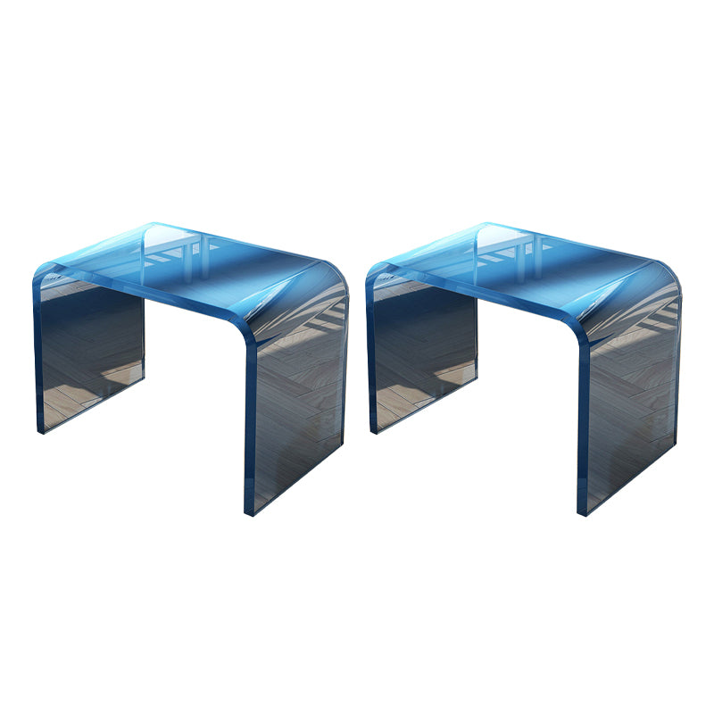 Modernistic Corner Table Plastic Rectangular Sled Living Room Accent Side Table