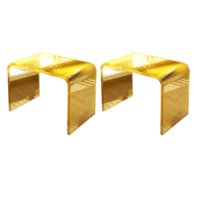 Modernistic Corner Table Plastic Rectangular Sled Living Room Accent Side Table