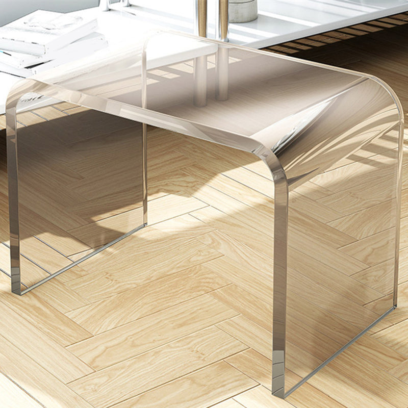 Modernistic Corner Table Plastic Rectangular Sled Living Room Accent Side Table