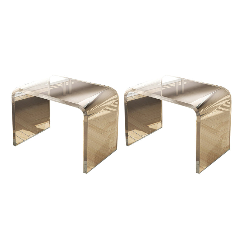 Modernistic Corner Table Plastic Rectangular Sled Living Room Accent Side Table