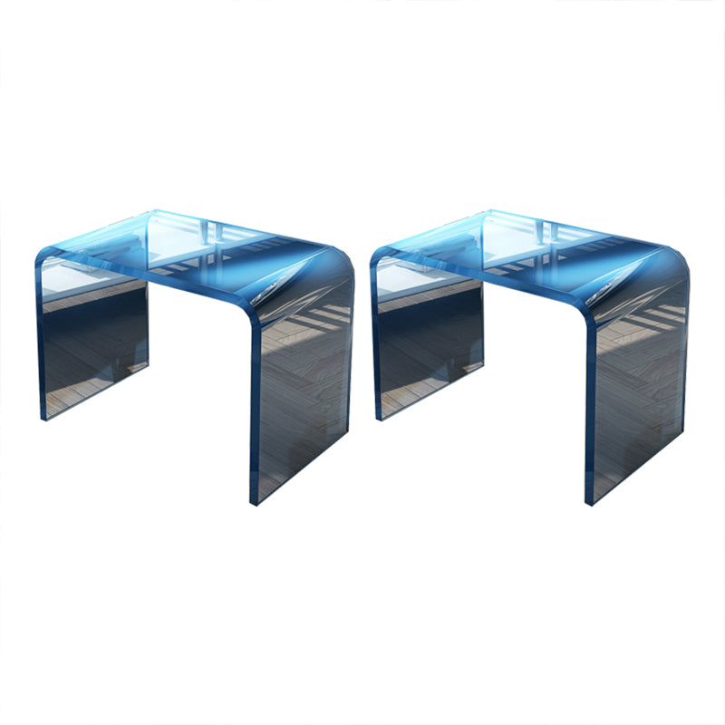 Modernistic Corner Table Plastic Rectangular Sled Living Room Accent Side Table