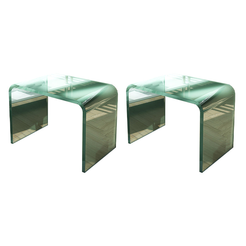 Modernistic Corner Table Plastic Rectangular Sled Living Room Accent Side Table