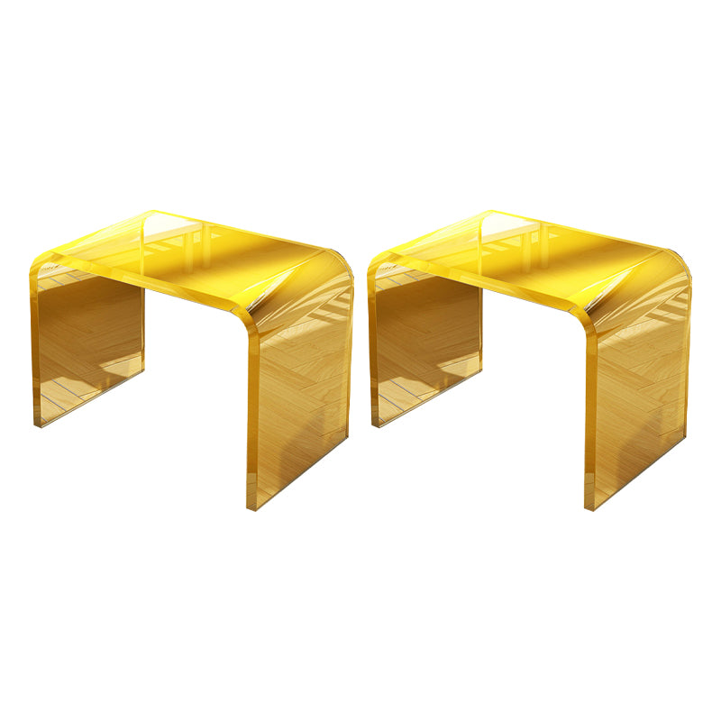 Modernistic Corner Table Plastic Rectangular Sled Living Room Accent Side Table