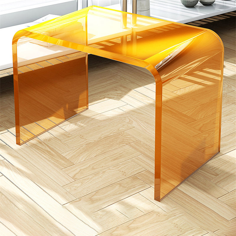 Modernistic Corner Table Plastic Rectangular Sled Living Room Accent Side Table