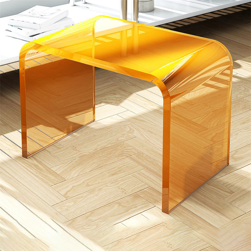 Modernistic Corner Table Plastic Rectangular Sled Living Room Accent Side Table