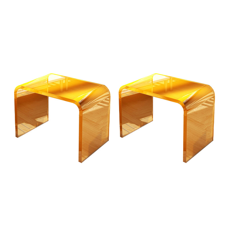 Modernistic Corner Table Plastic Rectangular Sled Living Room Accent Side Table