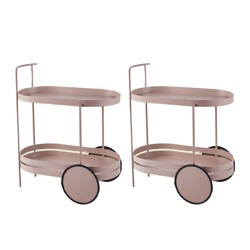 Wheels Accent Side Table with Tray Top in Metal Modern Accent Side Table