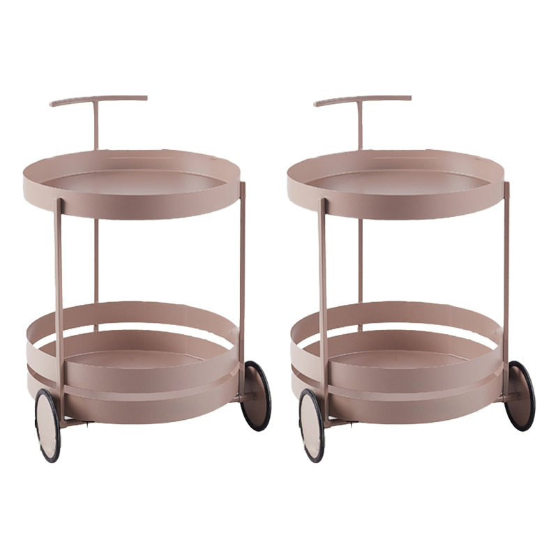 Wheels Accent Side Table with Tray Top in Metal Modern Accent Side Table