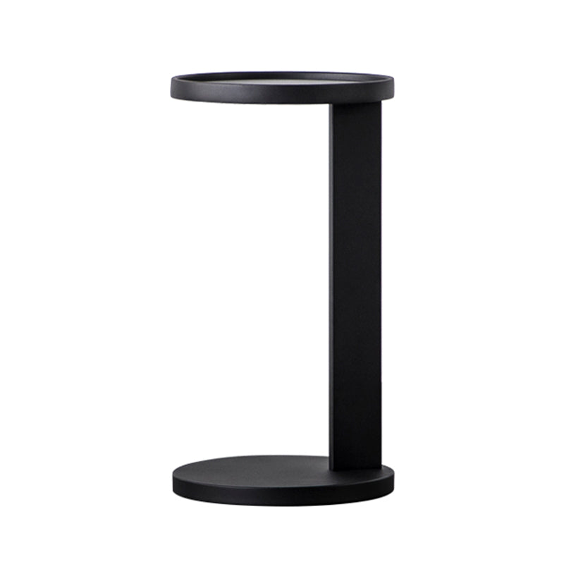 Rustic Accent Side Table Metal Pedestal Round Living Room Corner Table