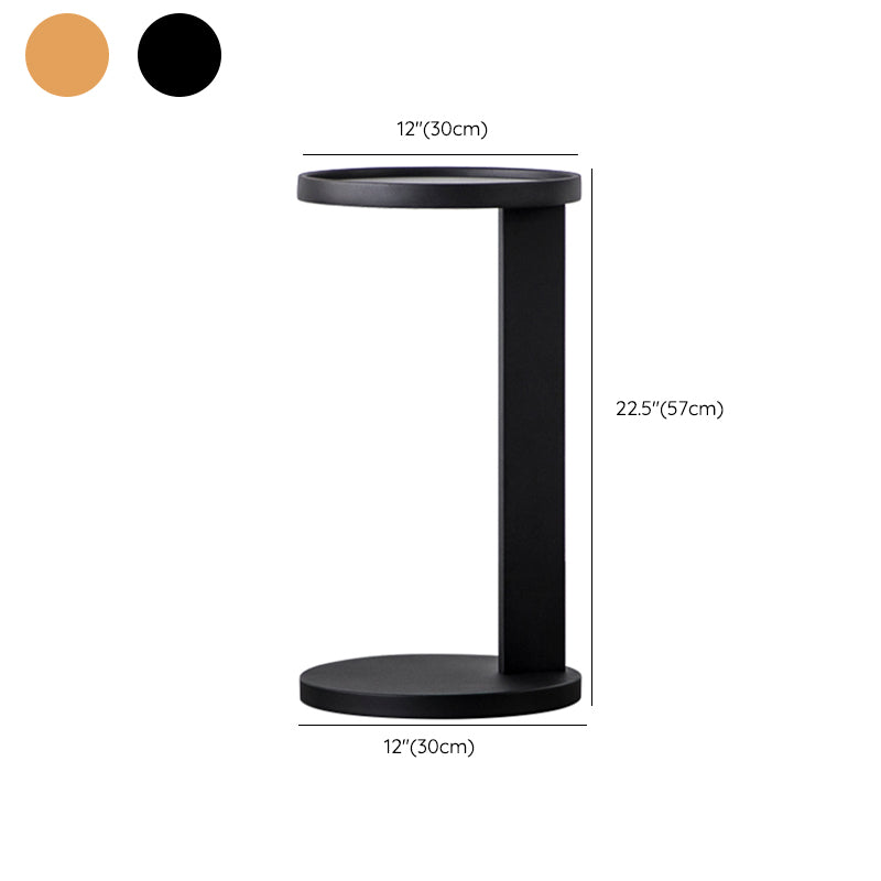 Rustic Accent Side Table Metal Pedestal Round Living Room Corner Table