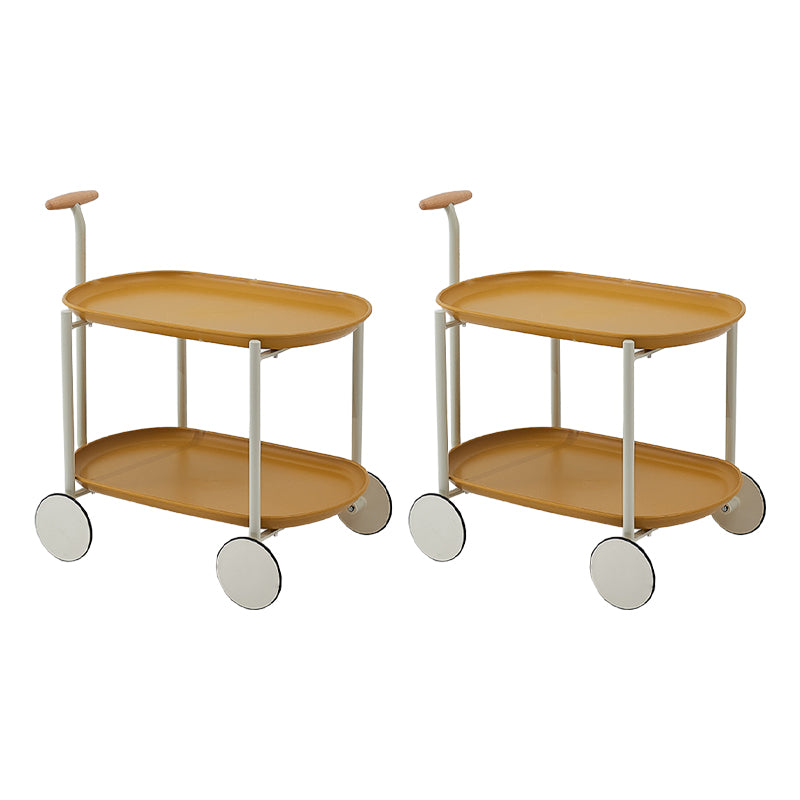 Tray Top Corner Table with Storage and Wheels Accent Side Table