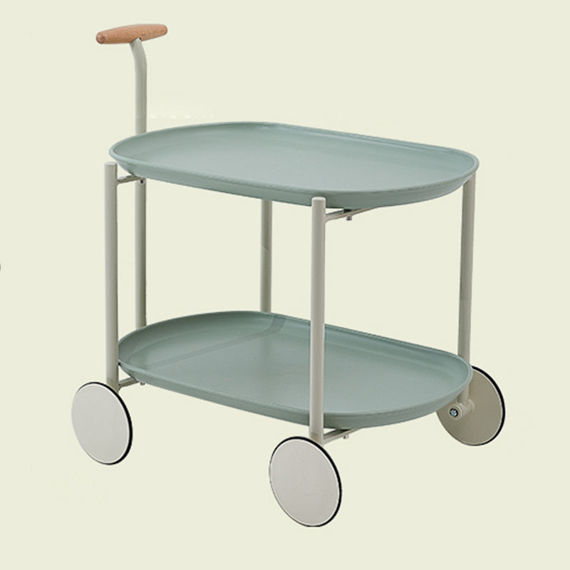 Tray Top Corner Table with Storage and Wheels Accent Side Table