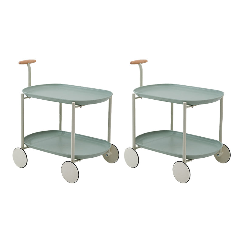 Tray Top Corner Table with Storage and Wheels Accent Side Table