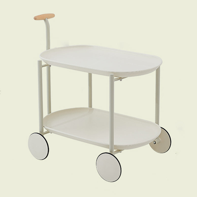 Tray Top Corner Table with Storage and Wheels Accent Side Table