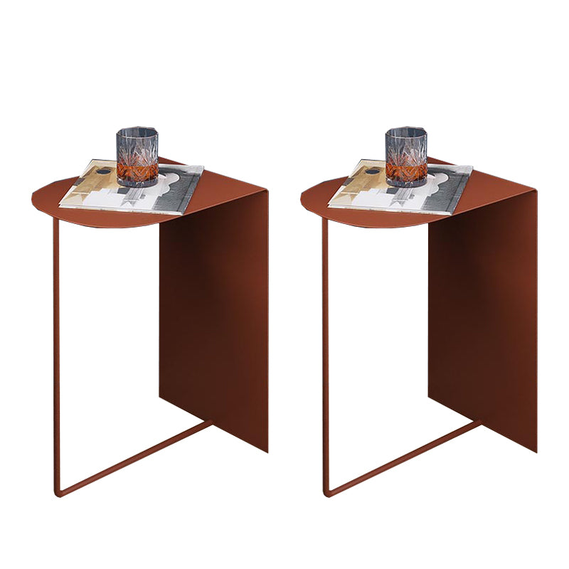 Rustic Sofa Side Accent Table Metal Abstract Living Room Accent Side Table