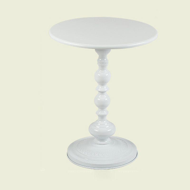 Round Top Pedestal Side Table Contemporary Metal Side End Table