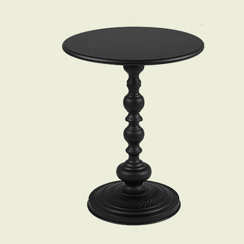Round Top Pedestal Side Table Contemporary Metal Side End Table