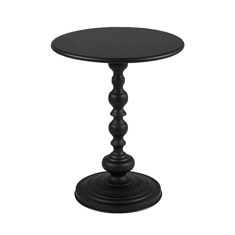 Round Top Pedestal Side Table Contemporary Metal Side End Table
