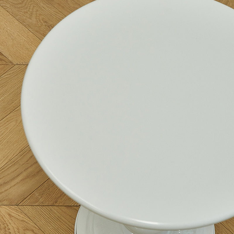 Round Top Pedestal Side Table Contemporary Metal Side End Table
