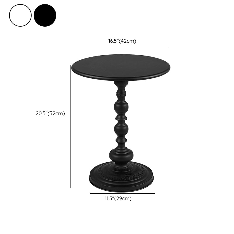 Round Top Pedestal Side Table Contemporary Metal Side End Table