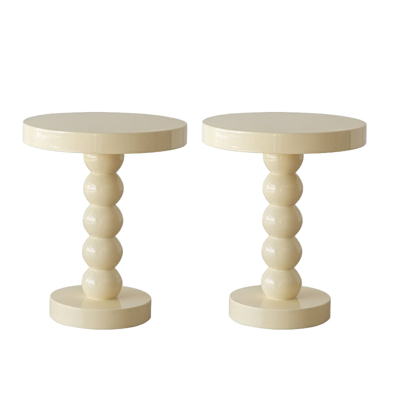 Pedestal End Table in Wood Round Top Living Room Corner Table