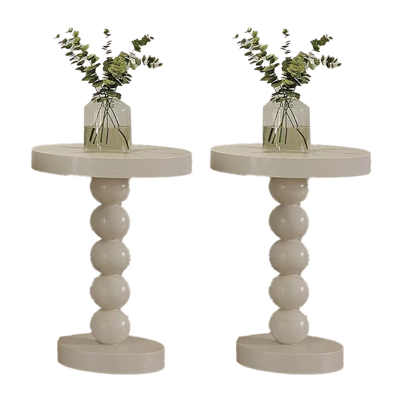 Pedestal End Table in Wood Round Top Living Room Corner Table