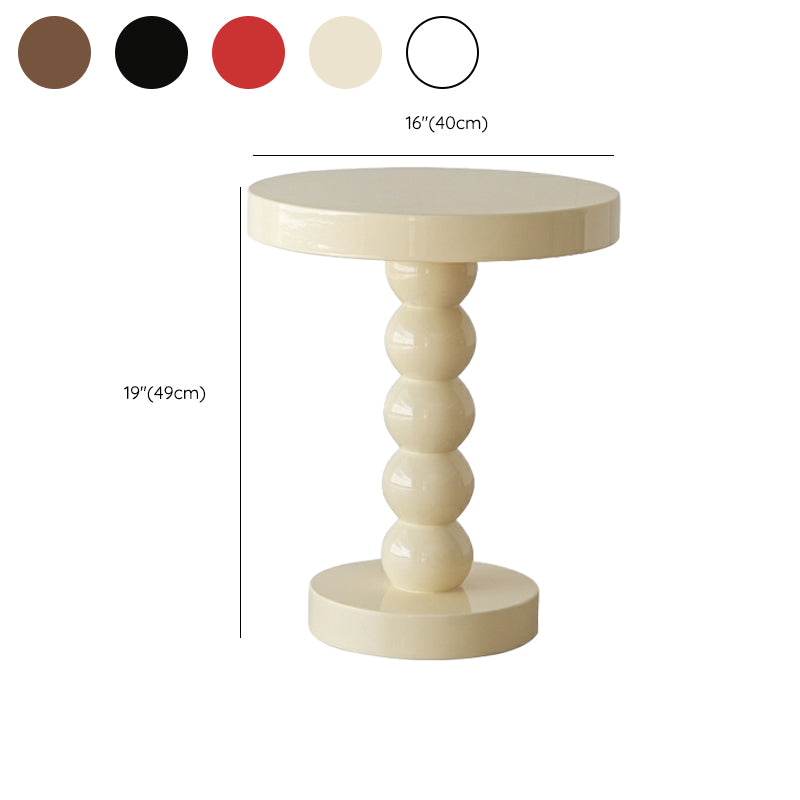 Pedestal End Table in Wood Round Top Living Room Corner Table