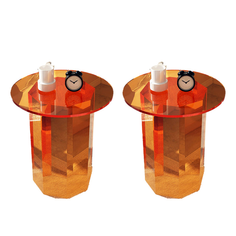 Contemporary Accent Side Table Pedestal Acrylic Round Living Room End Table