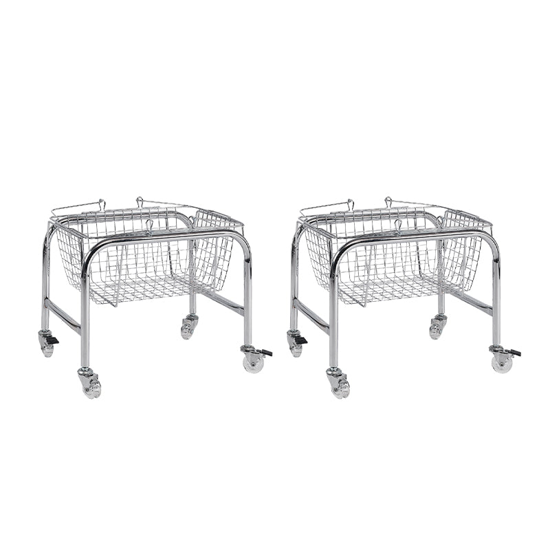 Moveable Side End Table in Metal  with Wheels 4 Legs Base Side Table