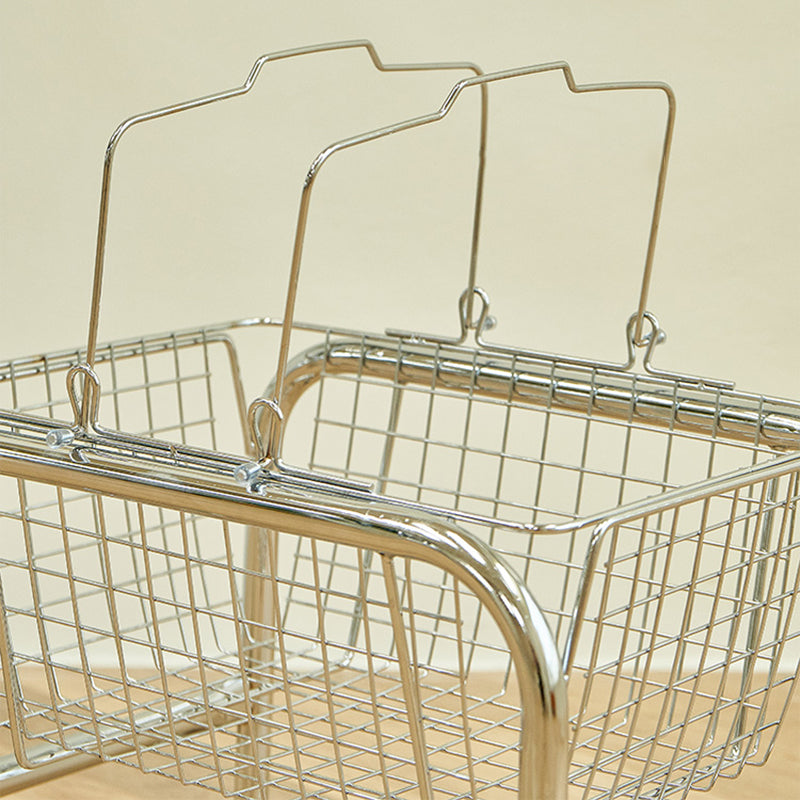 Moveable Side End Table in Metal  with Wheels 4 Legs Base Side Table
