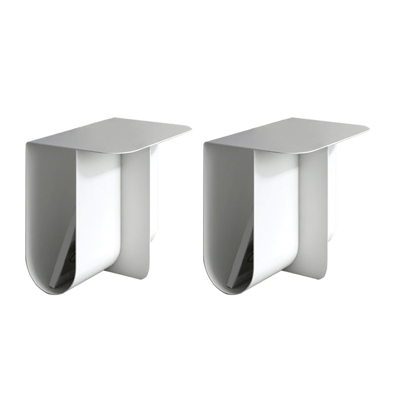 Contemporary Sofa Side Accent Table Metal with Storage Living Room Abstract