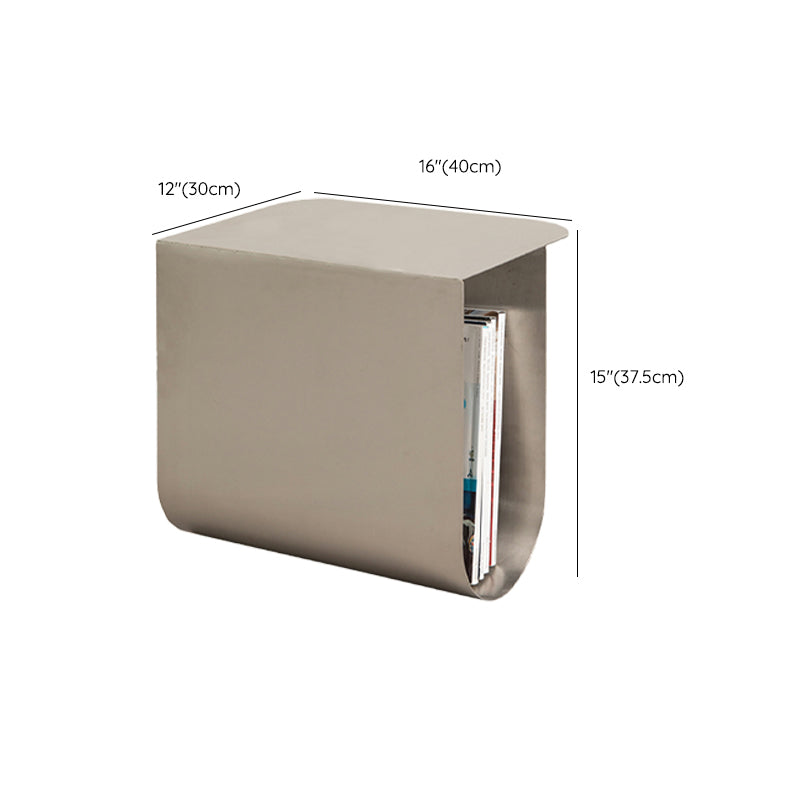 Contemporary Sofa Side Accent Table Metal with Storage Living Room Abstract