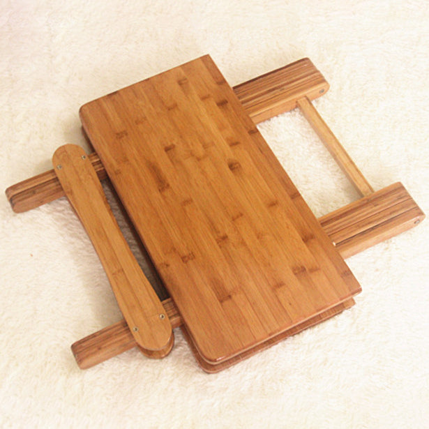 Modern Folding Dining Table Wood Tabletop for Living Room in Brown