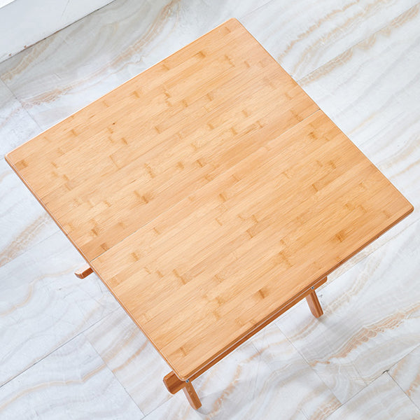 Modern Folding Dining Table Wood Tabletop for Living Room in Brown