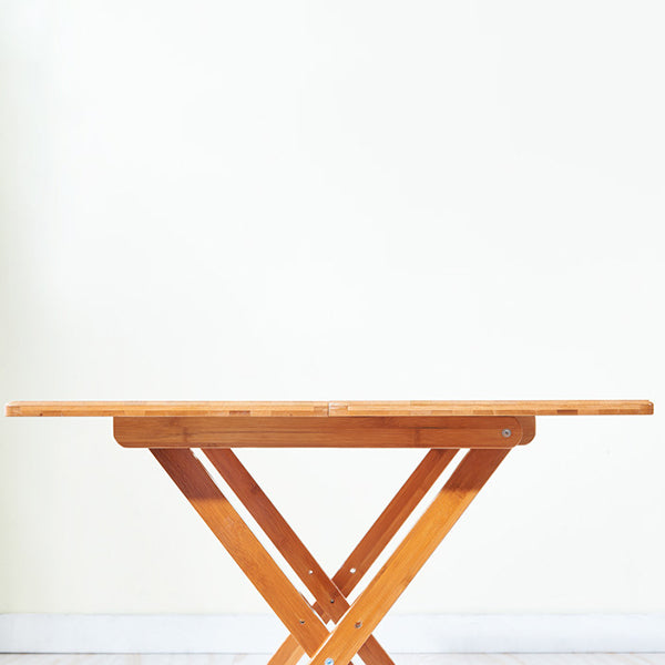 Modern Folding Dining Table Wood Tabletop for Living Room in Brown