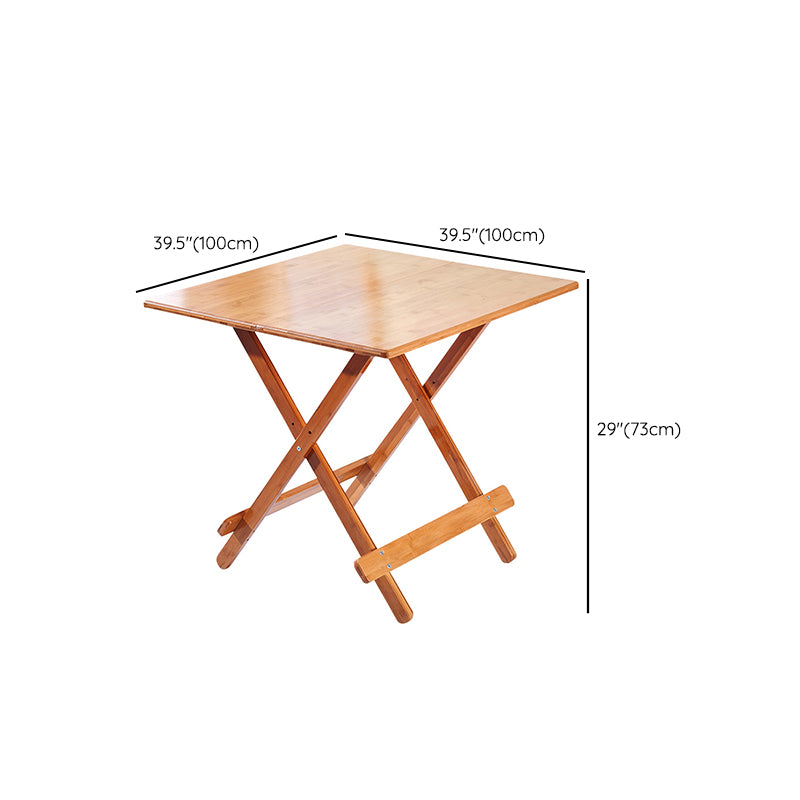 Modern Folding Dining Table Wood Tabletop for Living Room in Brown