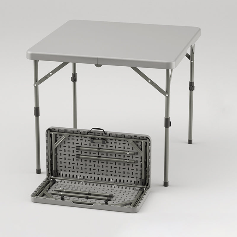 Modern Dining Table Square Plastic Top with 4 Metal Legs for Living Room